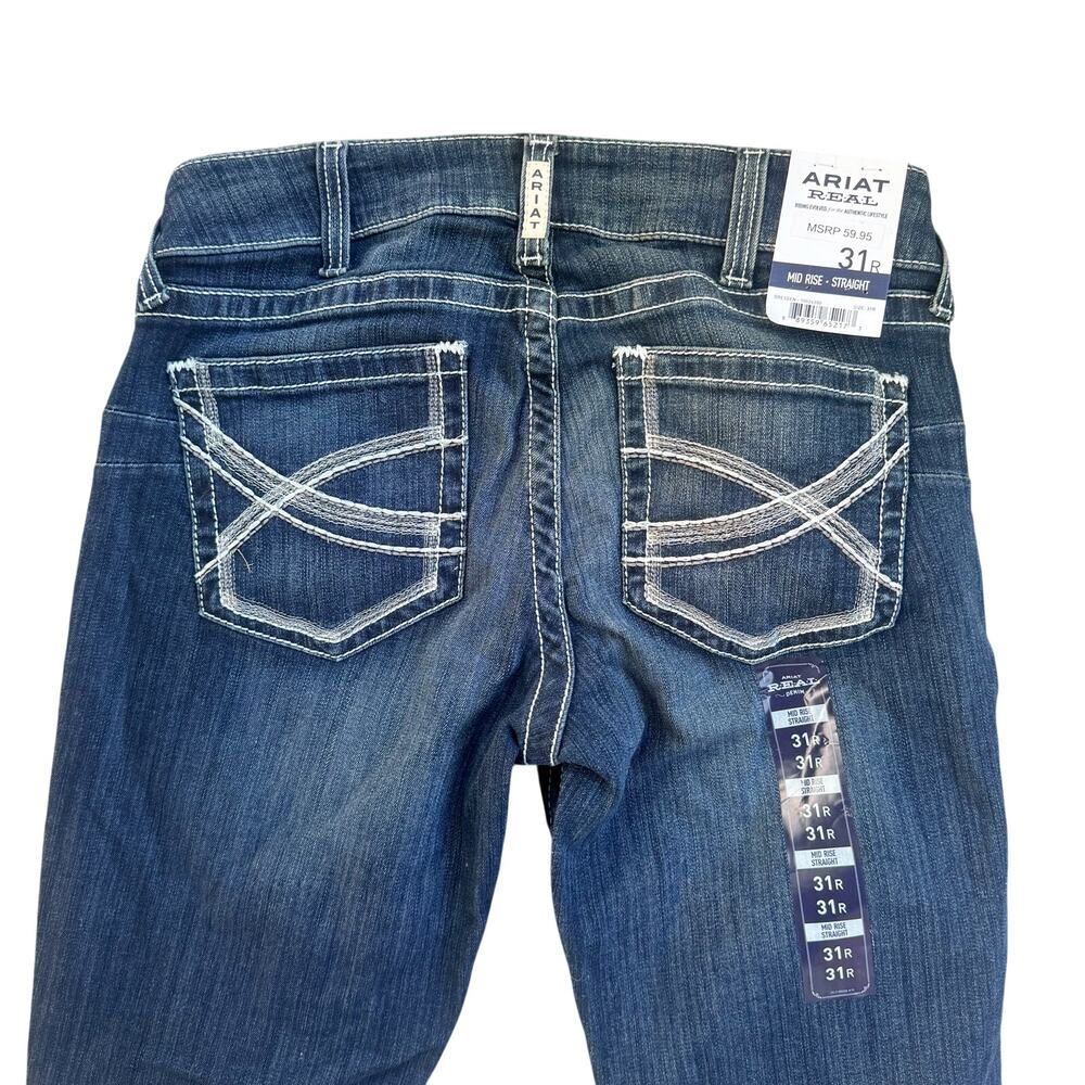 NEW Ariat Mid Rise Straight Denim Dresden Jeans Size 31R - Picture 2 of 11